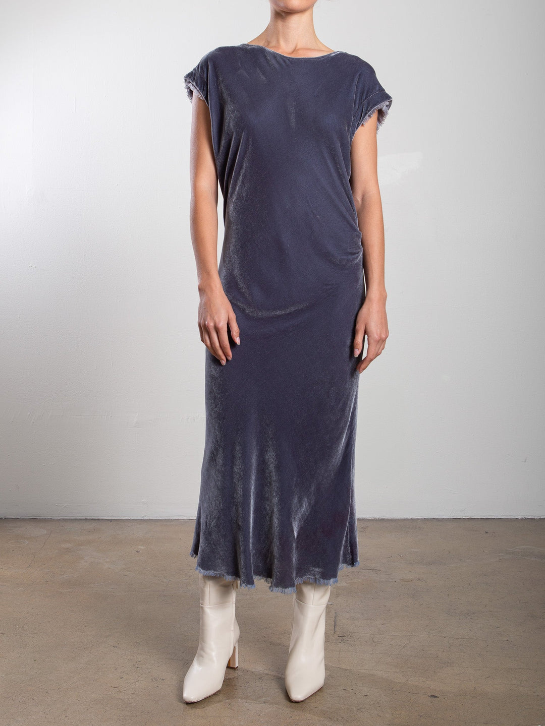 Pewter Velvet Neve Dress XS